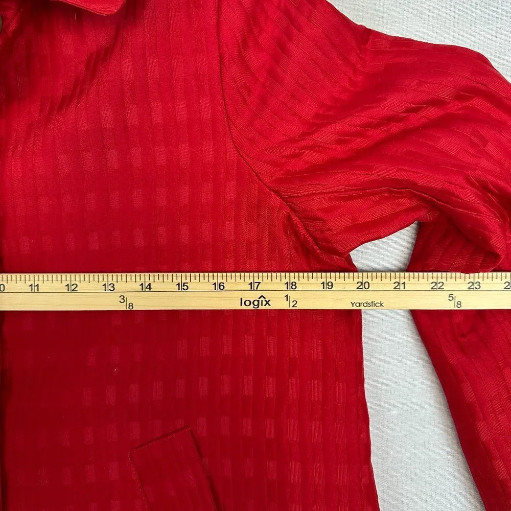 SIMONTON SAYS WOMEN'S RED SQUARED DESIGNED JACKET BLAZER HIDDEN BUTTON SIZE S - Picture 8 of 11